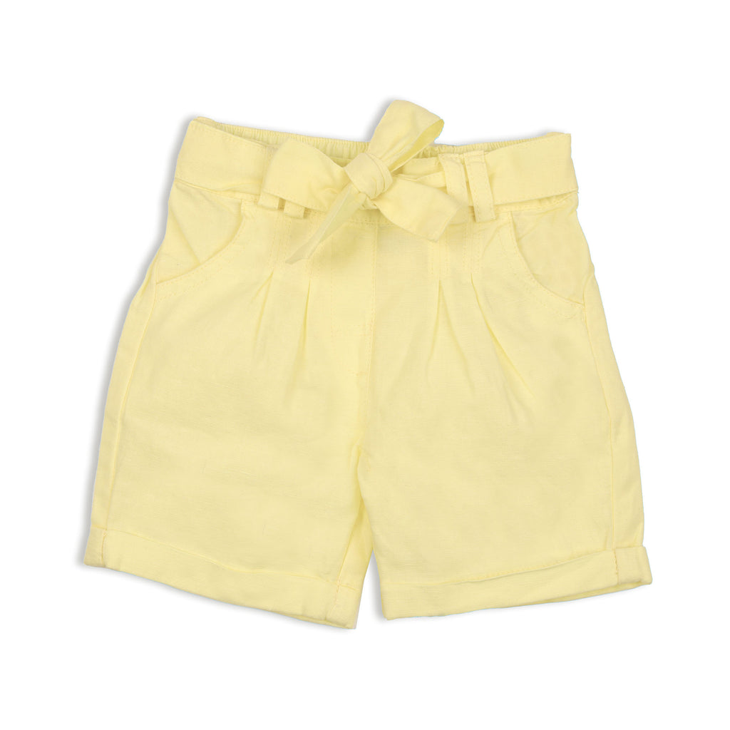 Kicks & Crawl- Hello Yellow Baby Shorts with Bow