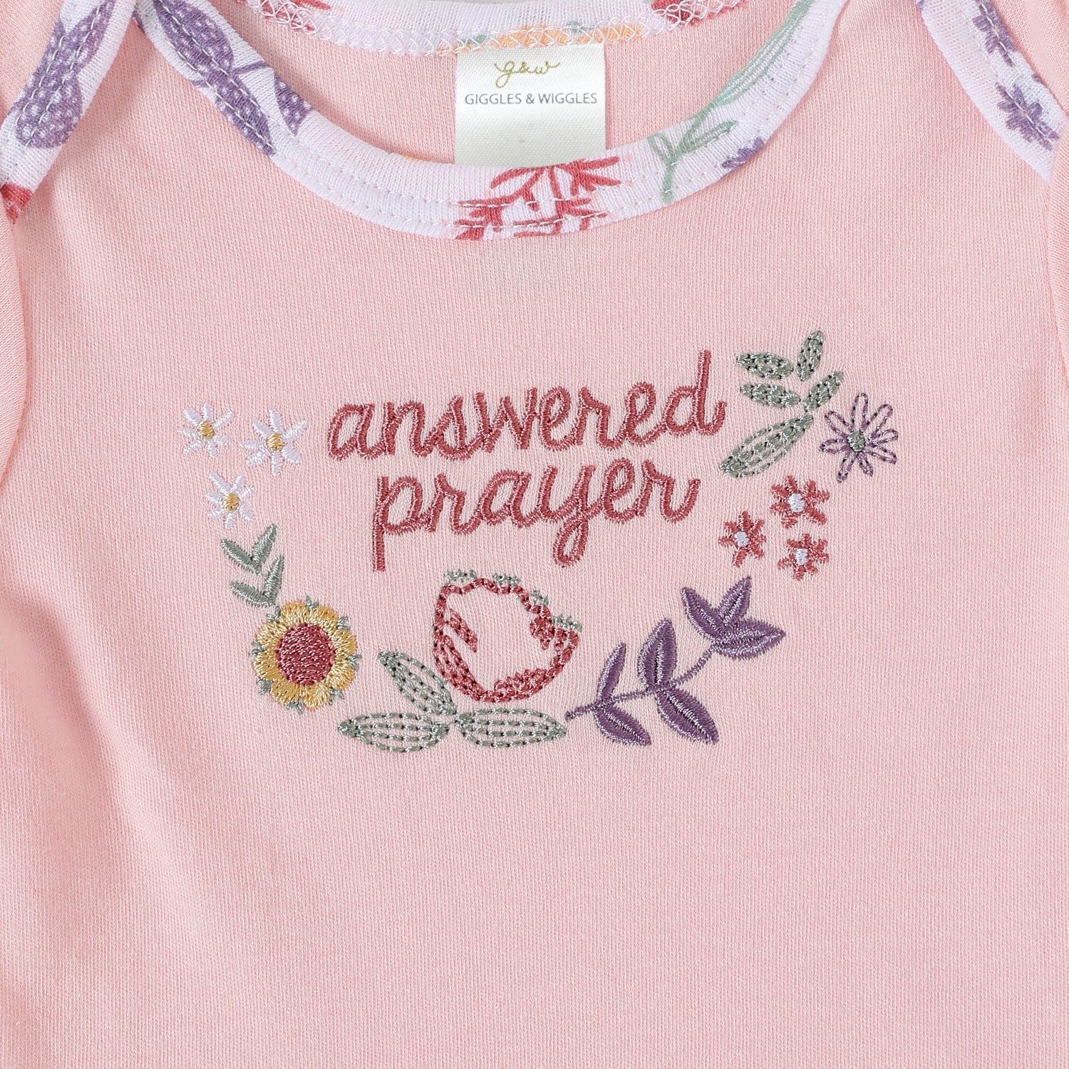 Giggles & Wiggles Bloom And Blossom Peach Onesies With Legging
