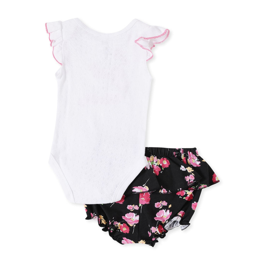 Giggles & Wiggles Bows And Roses White Onesies With Shorts