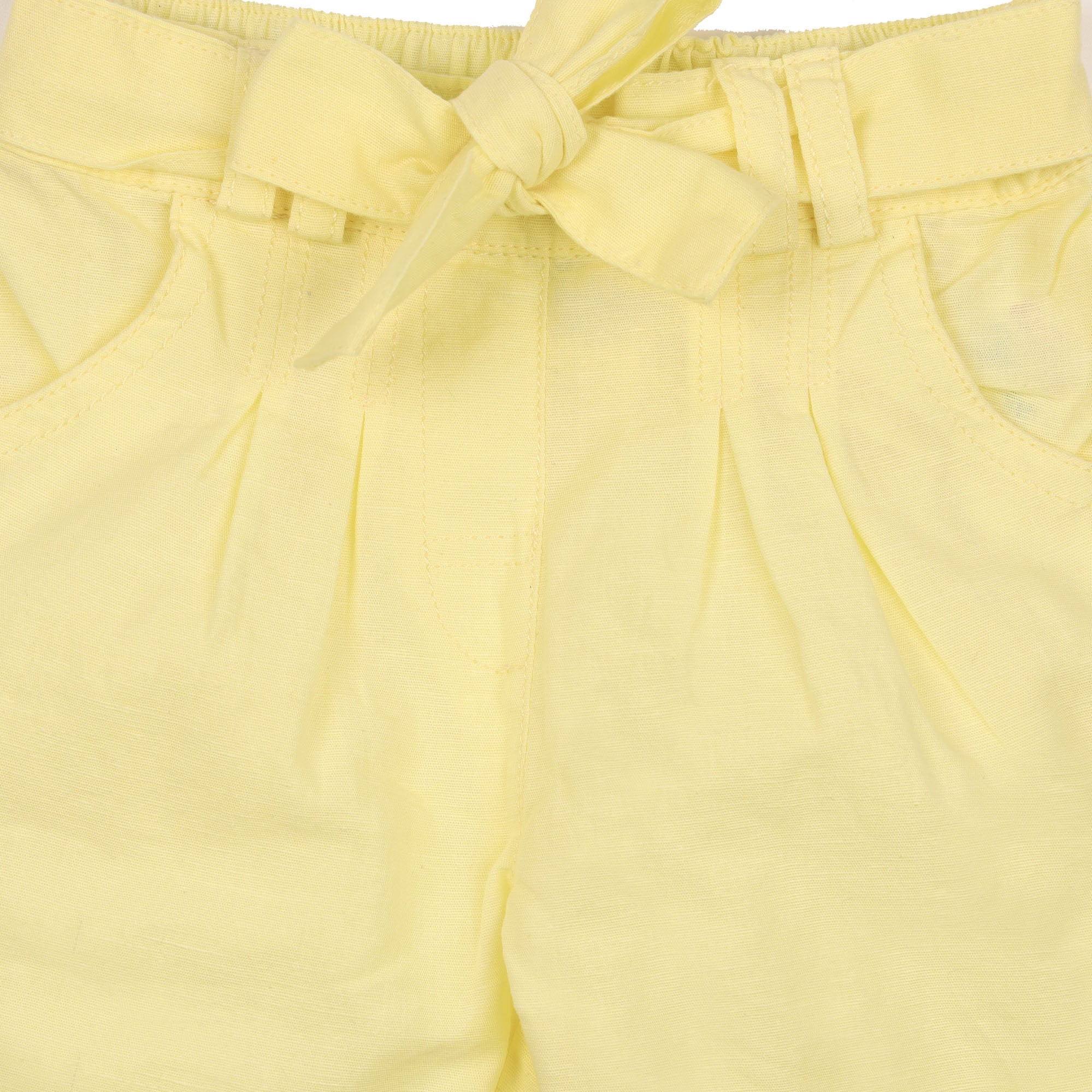 Kicks & Crawl- Hello Yellow Baby Shorts with Bow