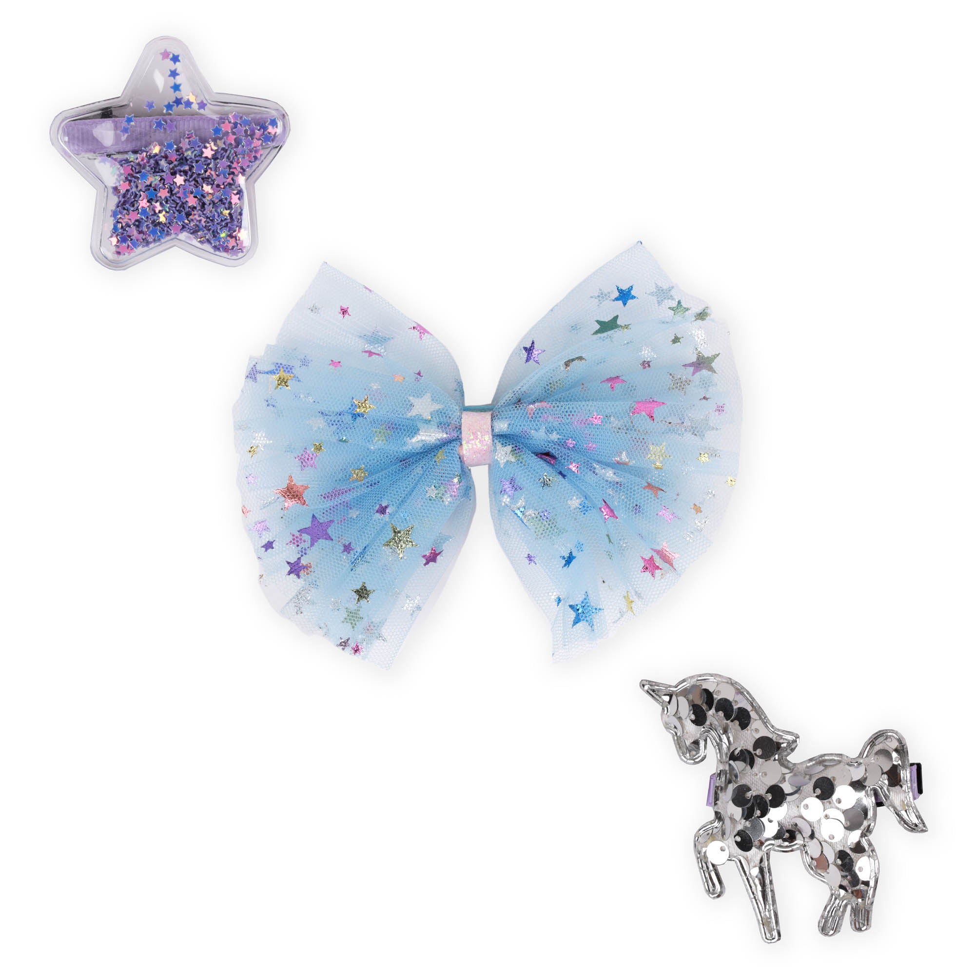 Nadoraa- Glitters and Unicorn Hairclips - 3 Pack 
