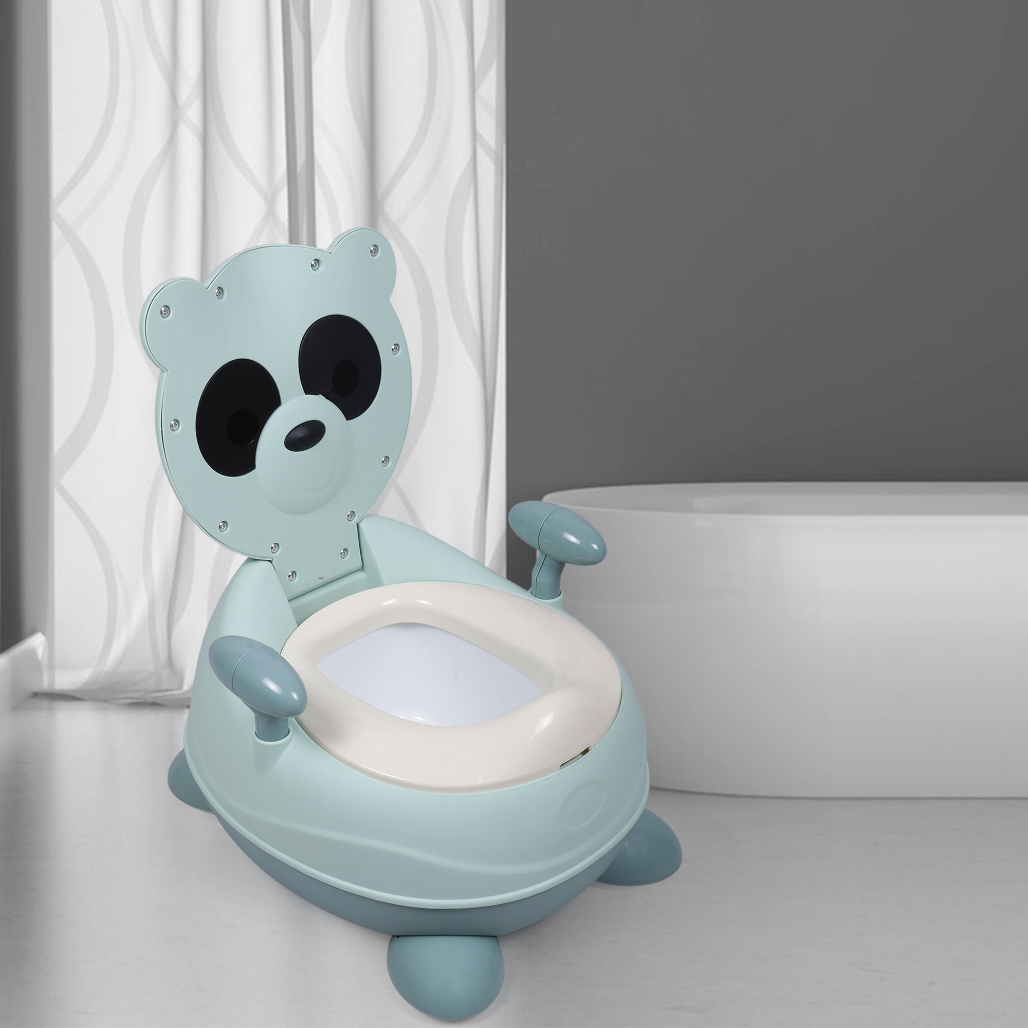 Baby Moo Toilet Training Potty Chair Panda Shaped Mint Green
