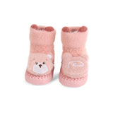 Kicks & Crawl- Baby Bear Furry Booties- Pink