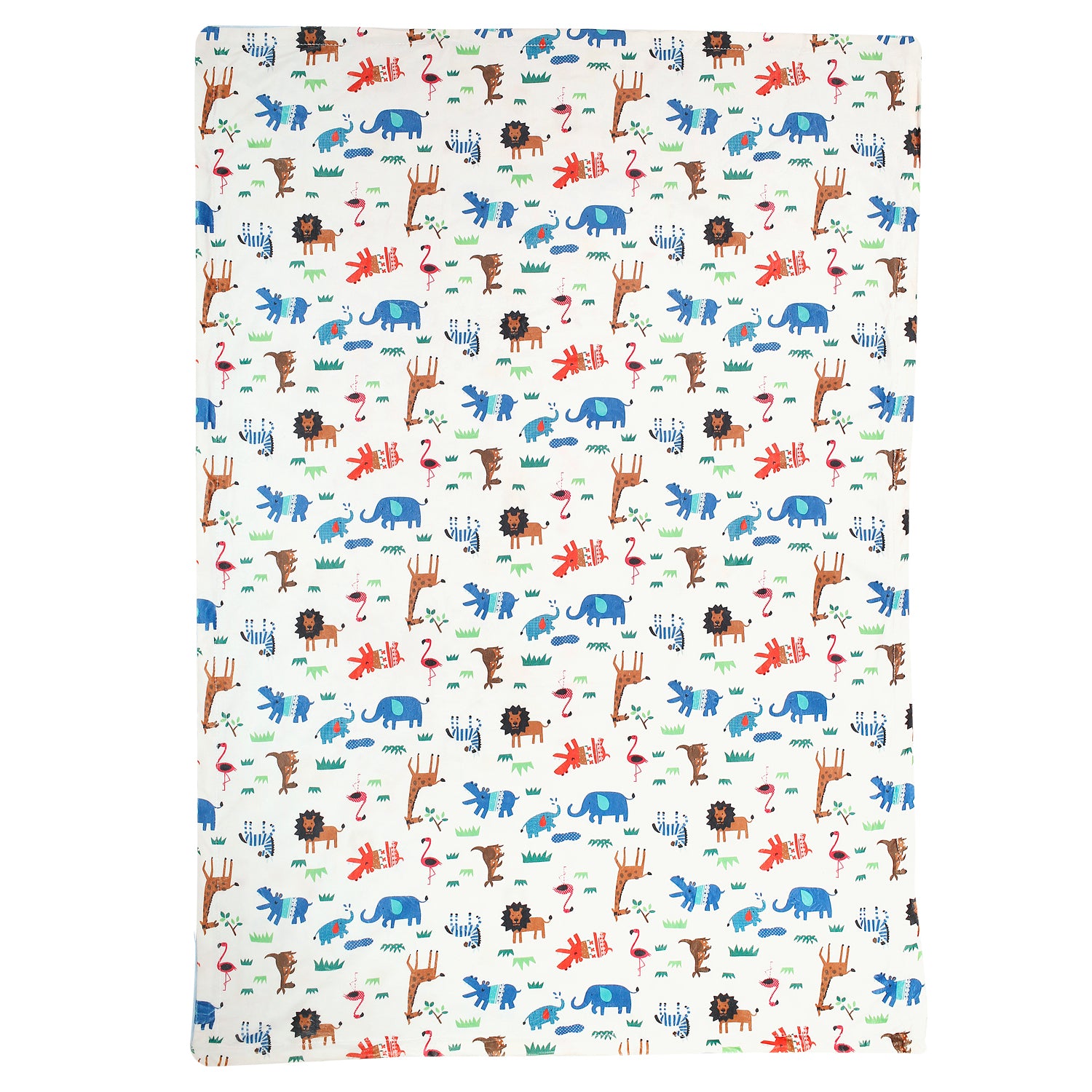 Baby Moo Animals And Grass Blanket Cream / Blue /White