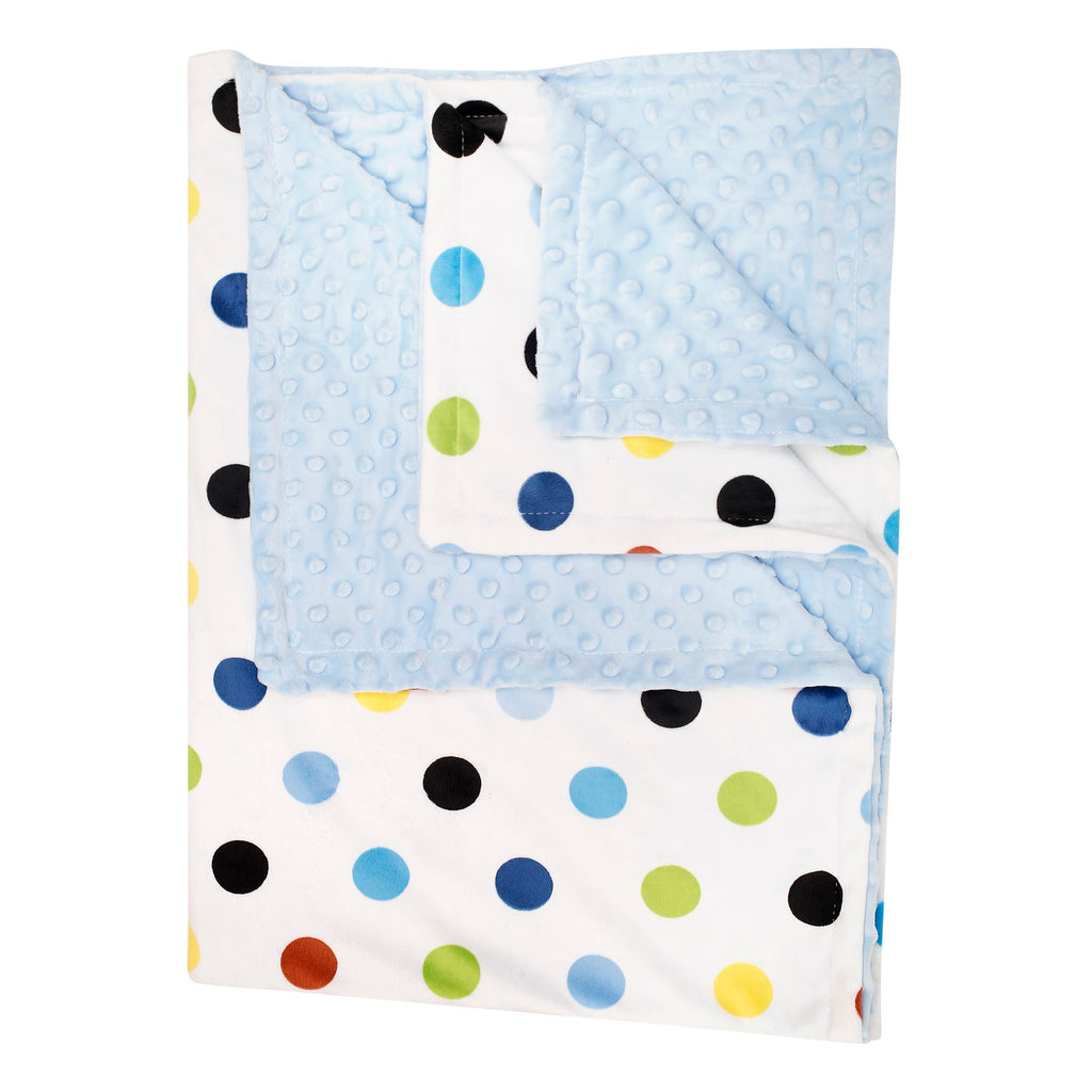 Baby Moo Polka Dot Printed Blue Blanket
