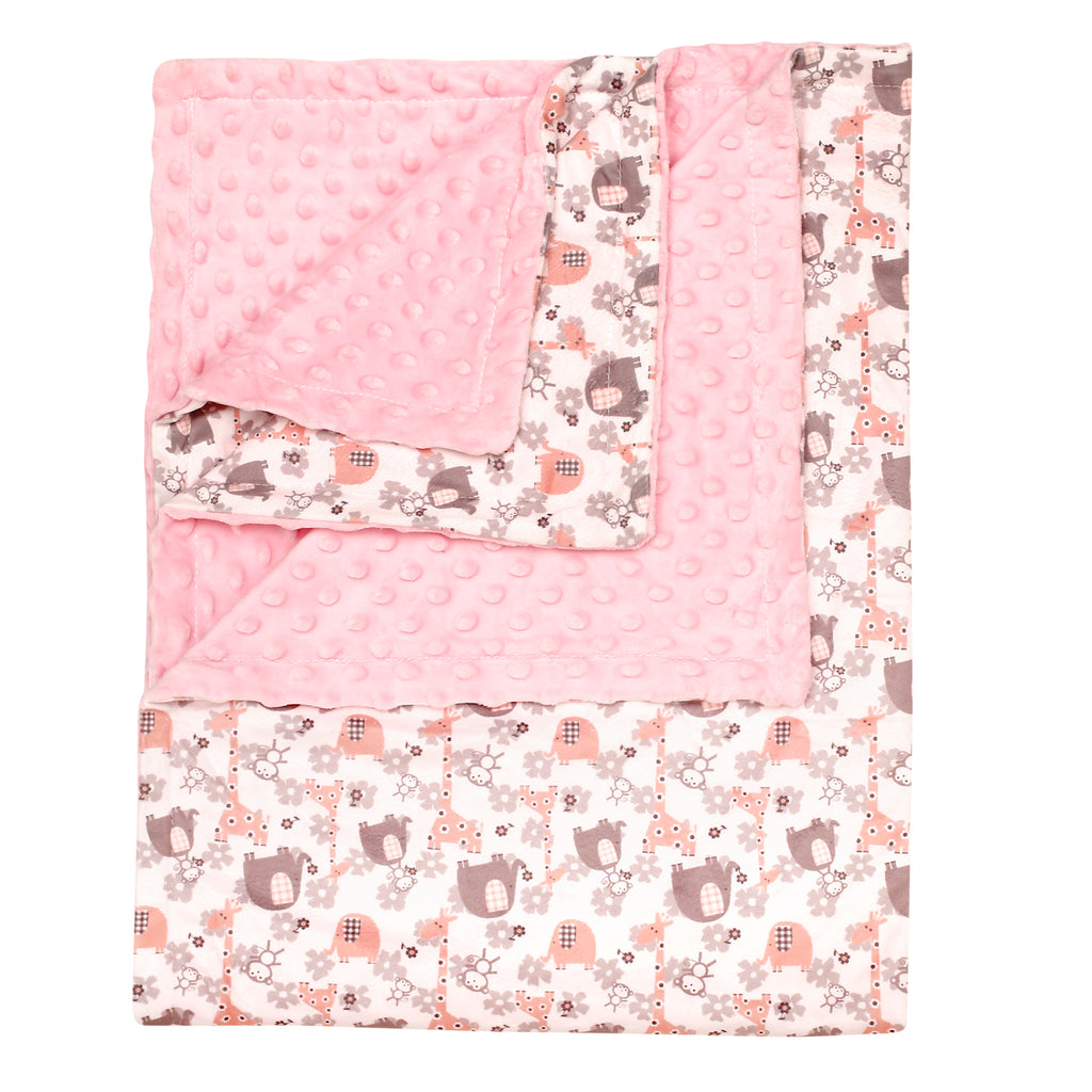 Baby Moo Animal Pink Bubble Blanket