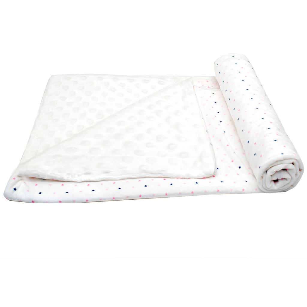 Baby Moo Mini Star White Blanket