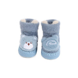 Kicks & Crawl- Baby Bear Furry Booties- Blue
