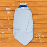 Baby Moo Animal Blue Hooded Towel