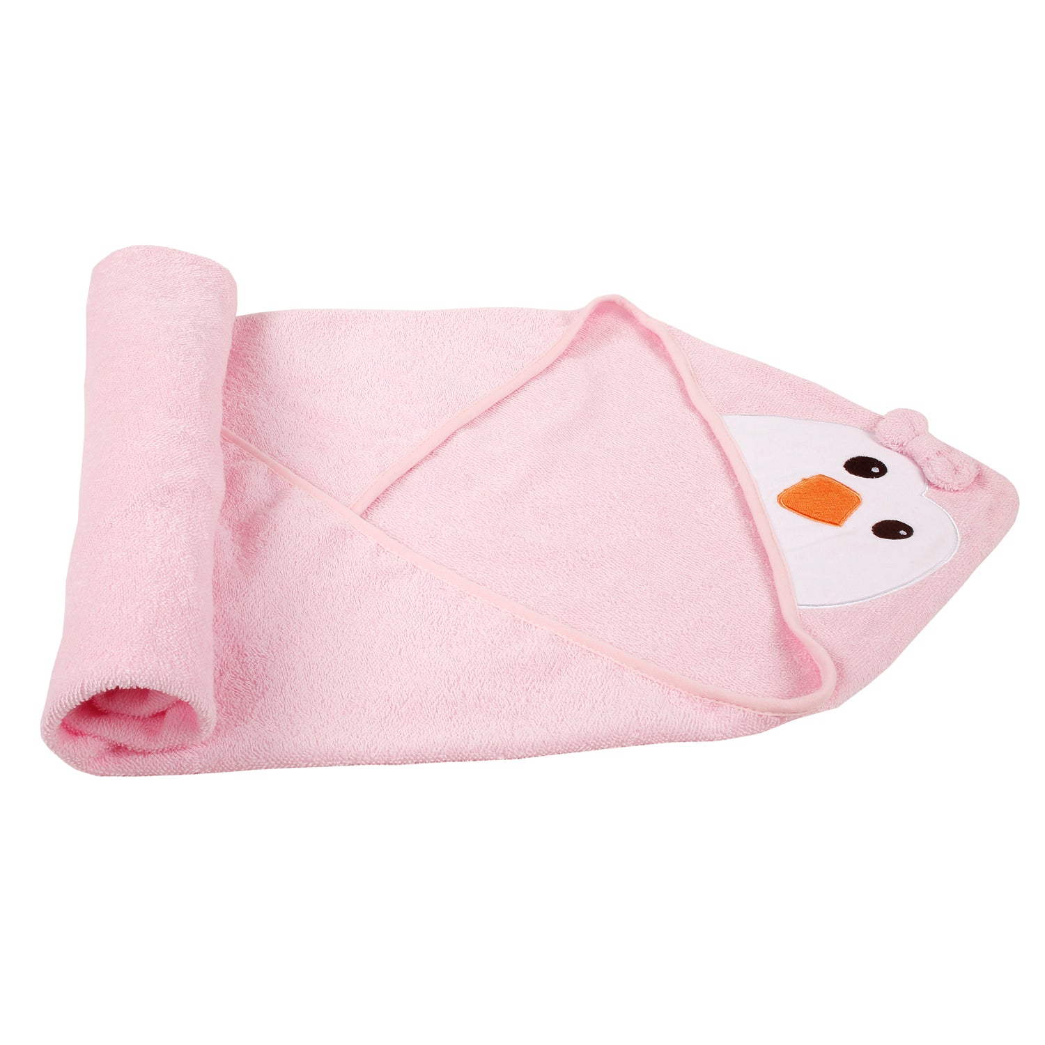 Baby Moo Sweet Birdy Pink Hooded Towel