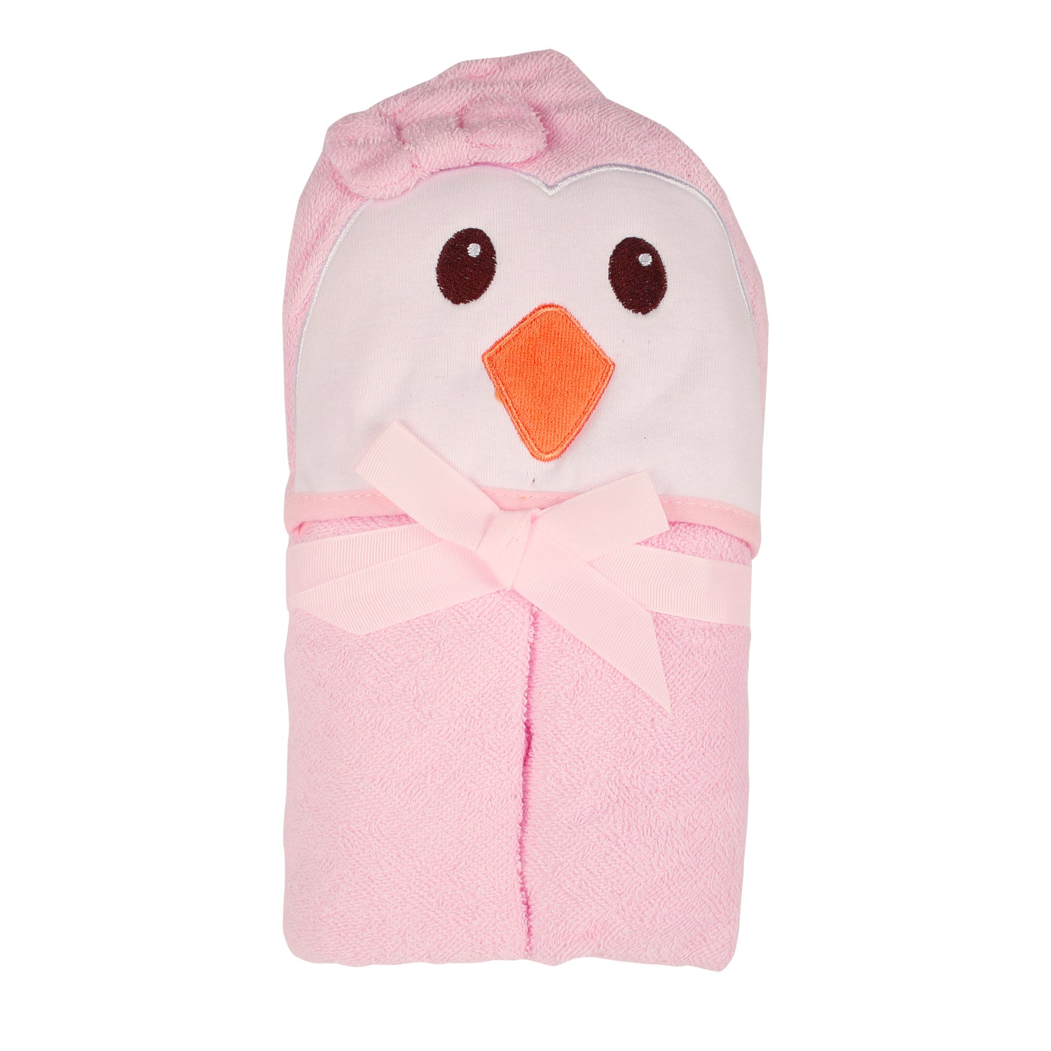 Baby Moo Sweet Birdy Pink Hooded Towel