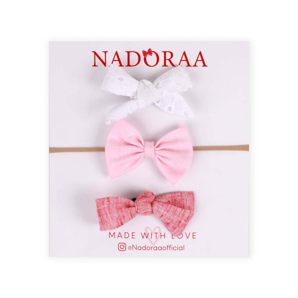 Nadoraa- Bubble Pink Clip and Headband Set- 3 Pack 