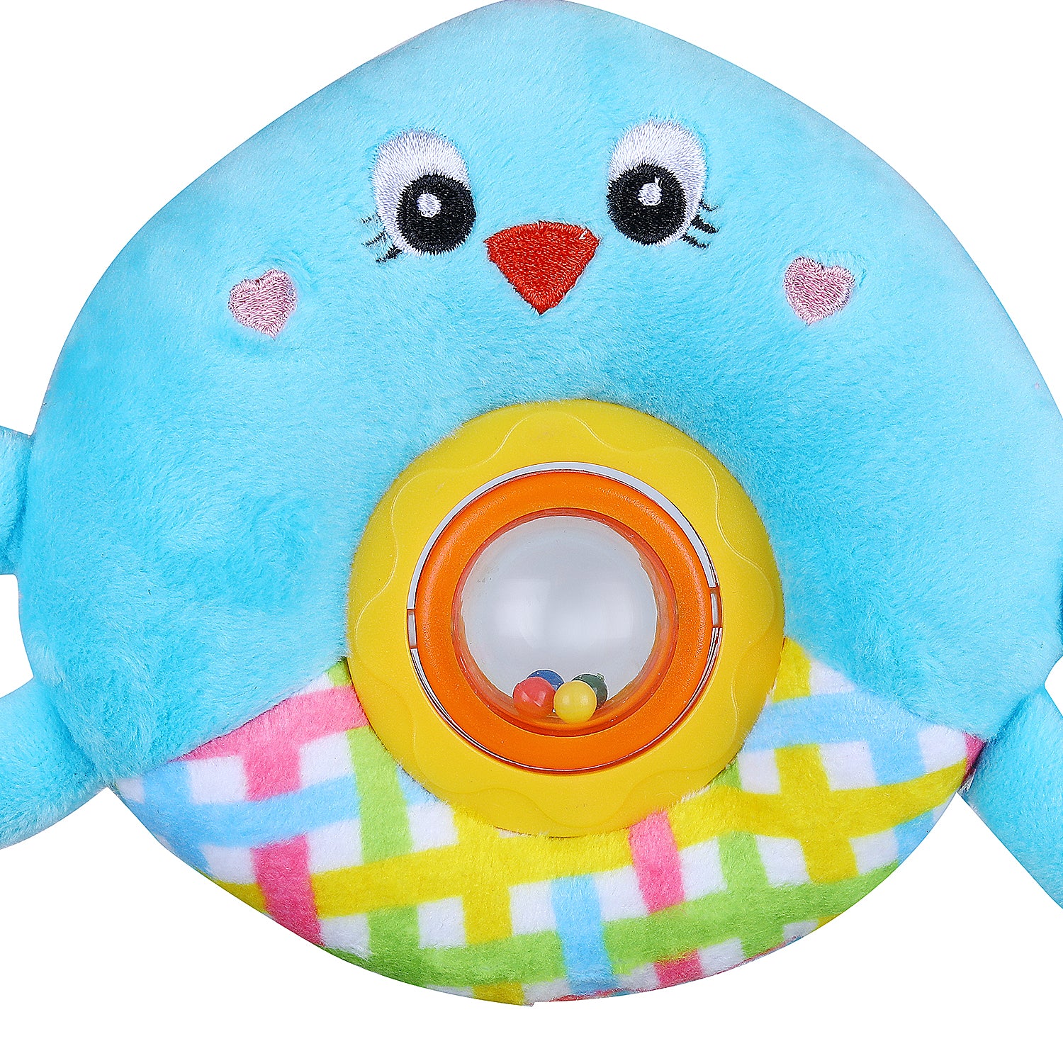 Baby Moo Bird Stroller Crib Hanging Plush Rattle Toy With Teether - Blue