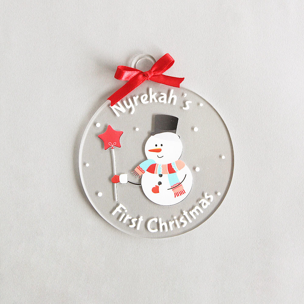 Personalised First Christmas Ornament -  Snowman