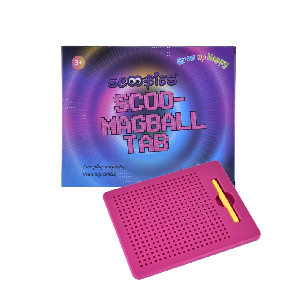 Scoo-MagBall Pink Tab | With Magnetic Stylus | Kids Reusable Fun Learning Pad | With Audible Click Sound | Creative Education Drawing Tablet