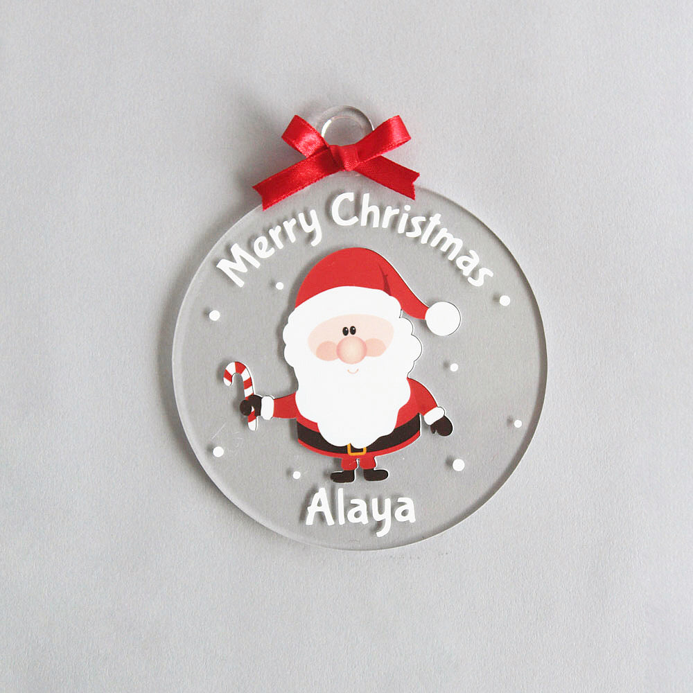 Personalised Merry Christmas Ornament - Santa