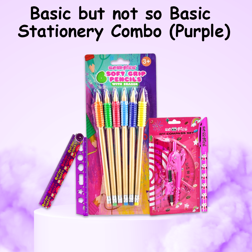 Basic But Not So Basic Stationery Combo (Purple)