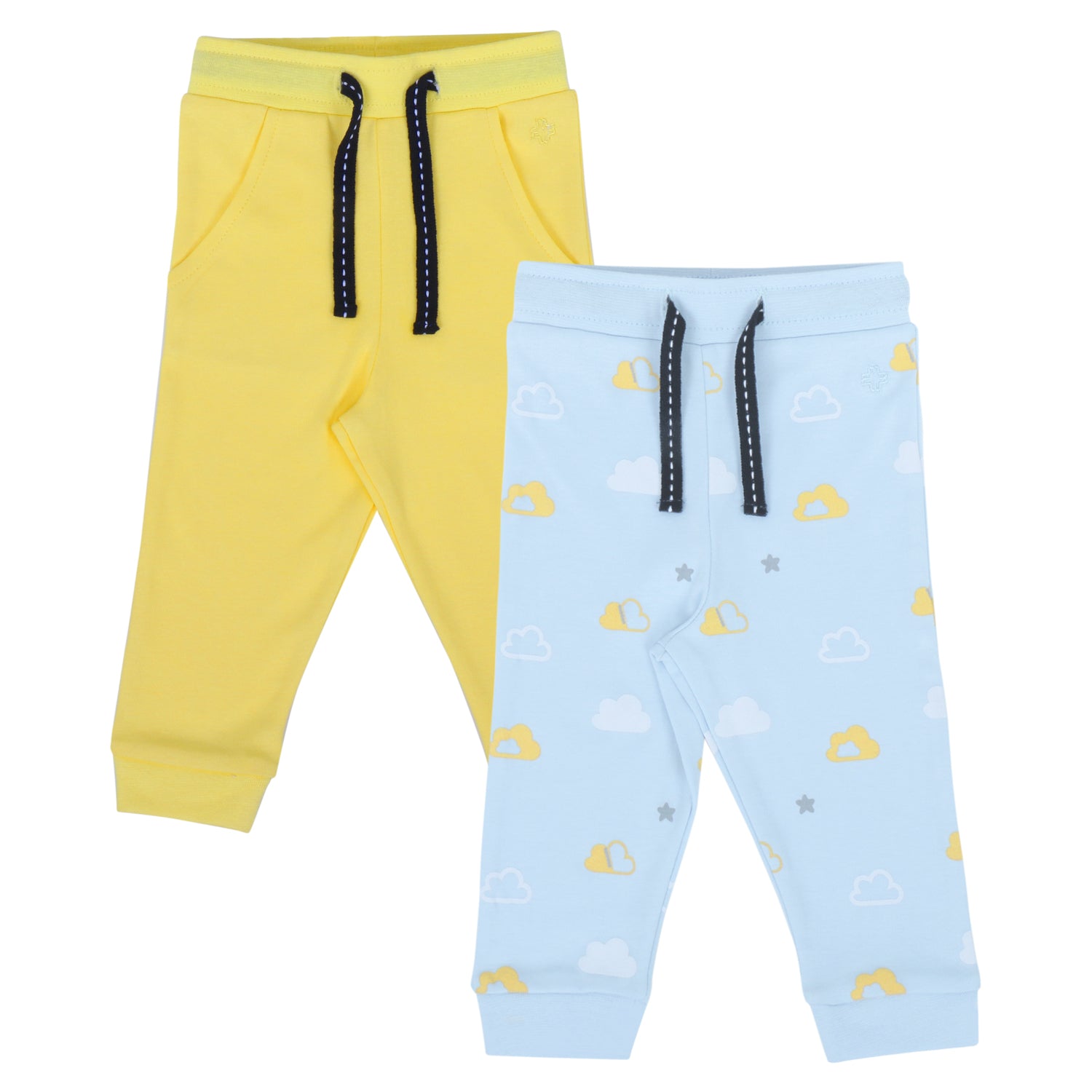 My Milestones Joggers - Baby Blue  Cloud / Yellow - 2 PC Pack