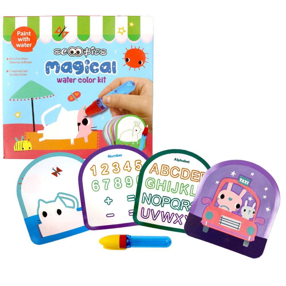Scoobies Magical Water Color Kit | 10 Piece Set | Reusable Kids DIY Activity