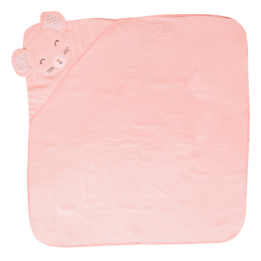 Baby Moo Animal Peach Hooded Towel