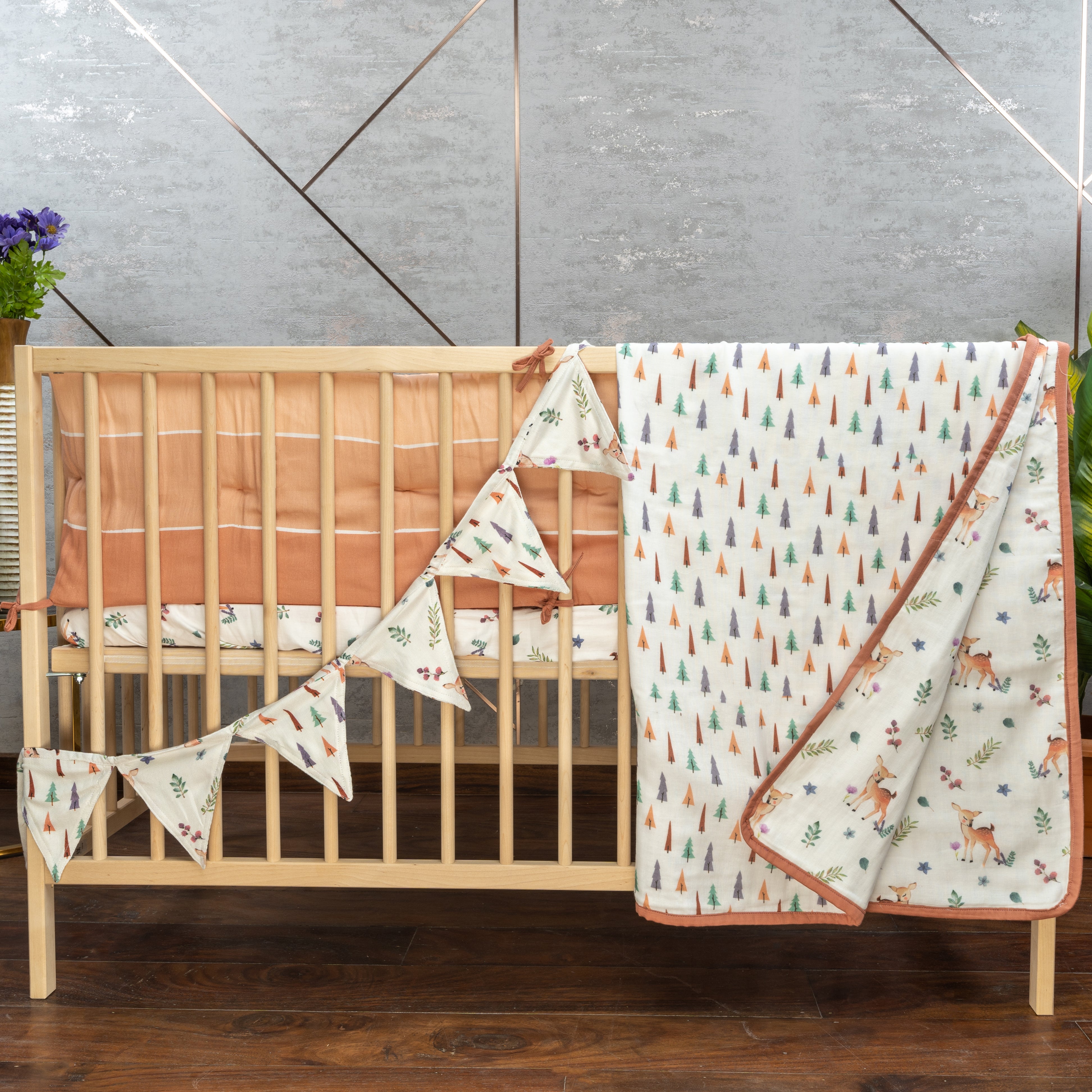 Tiny Snooze Cot Bunting- Enchanted Forest