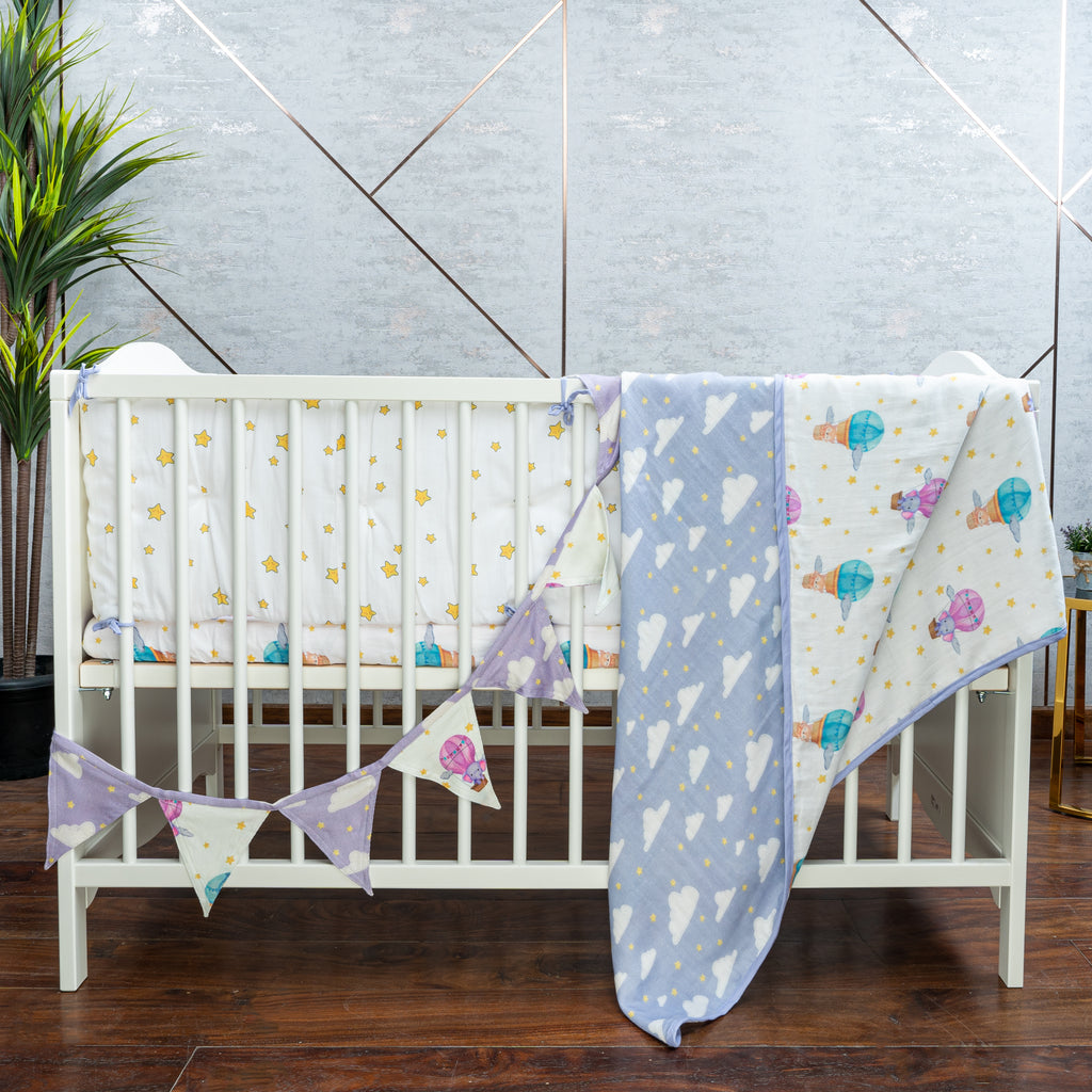Tiny Snooze Cot Bunting- Sky Is The Limit