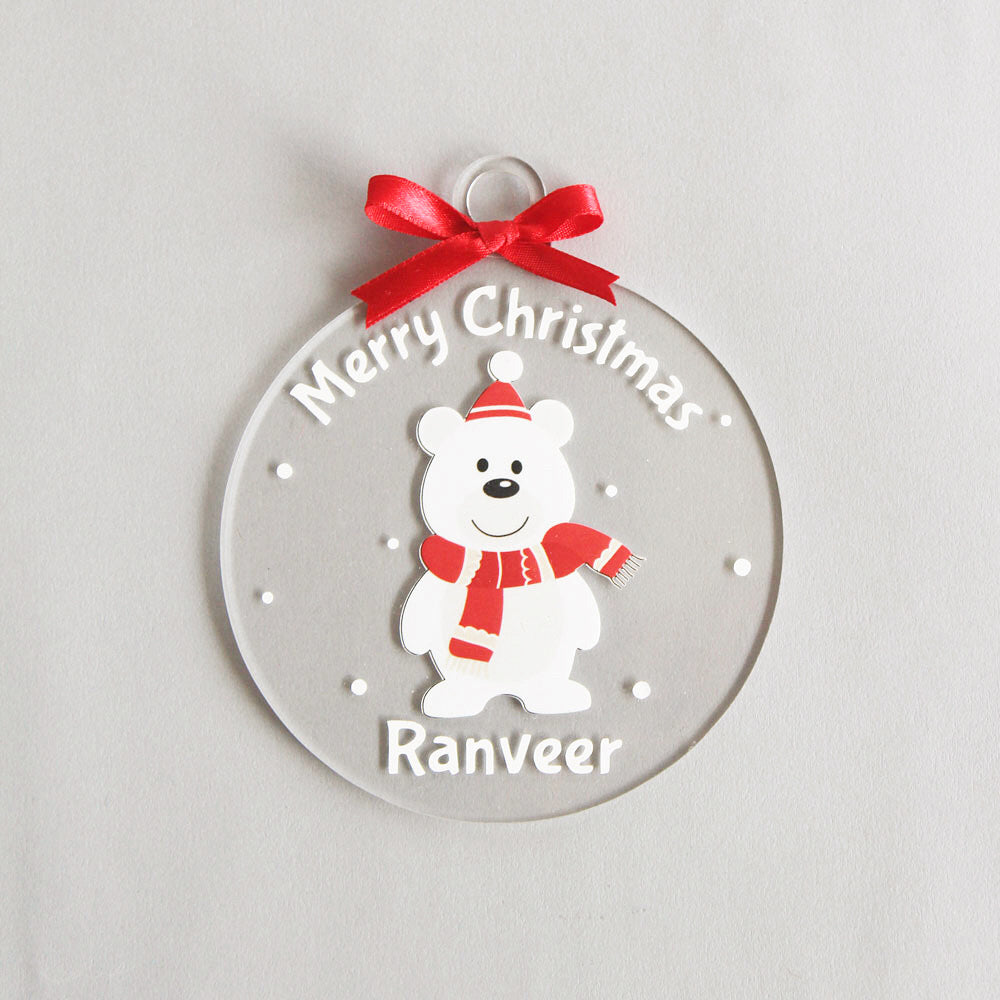 Personalised Merry Christmas Ornament - Bear