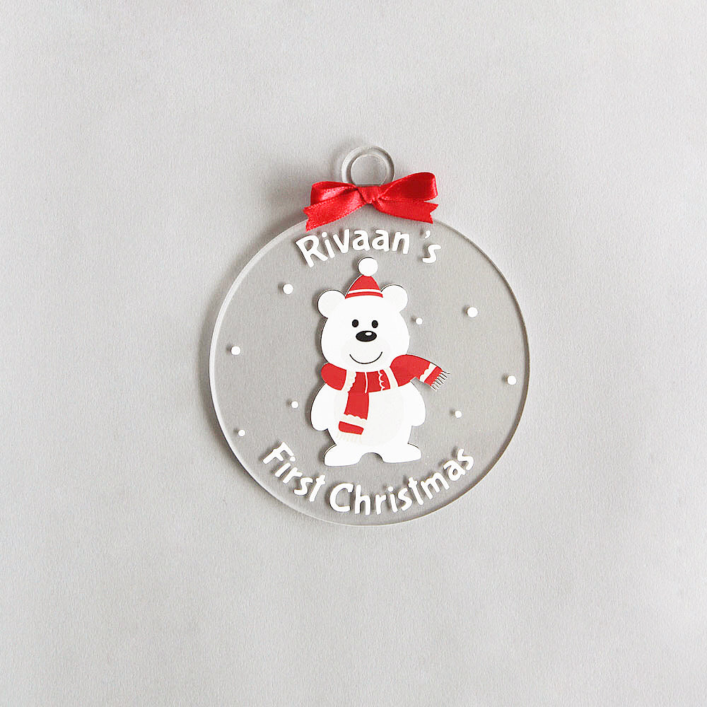 Personalised First Christmas Ornament -  Bear