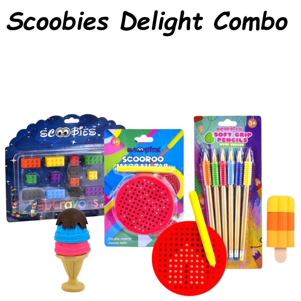 Scoobies Delight Combo | High Five Goodies | Ed-tainment Happiness Box | With Special Magnetic Writing Pad | Fab Deal