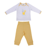 My Milestones Baby T-shirt & Pant Set Full Sleeves -White/Yellow