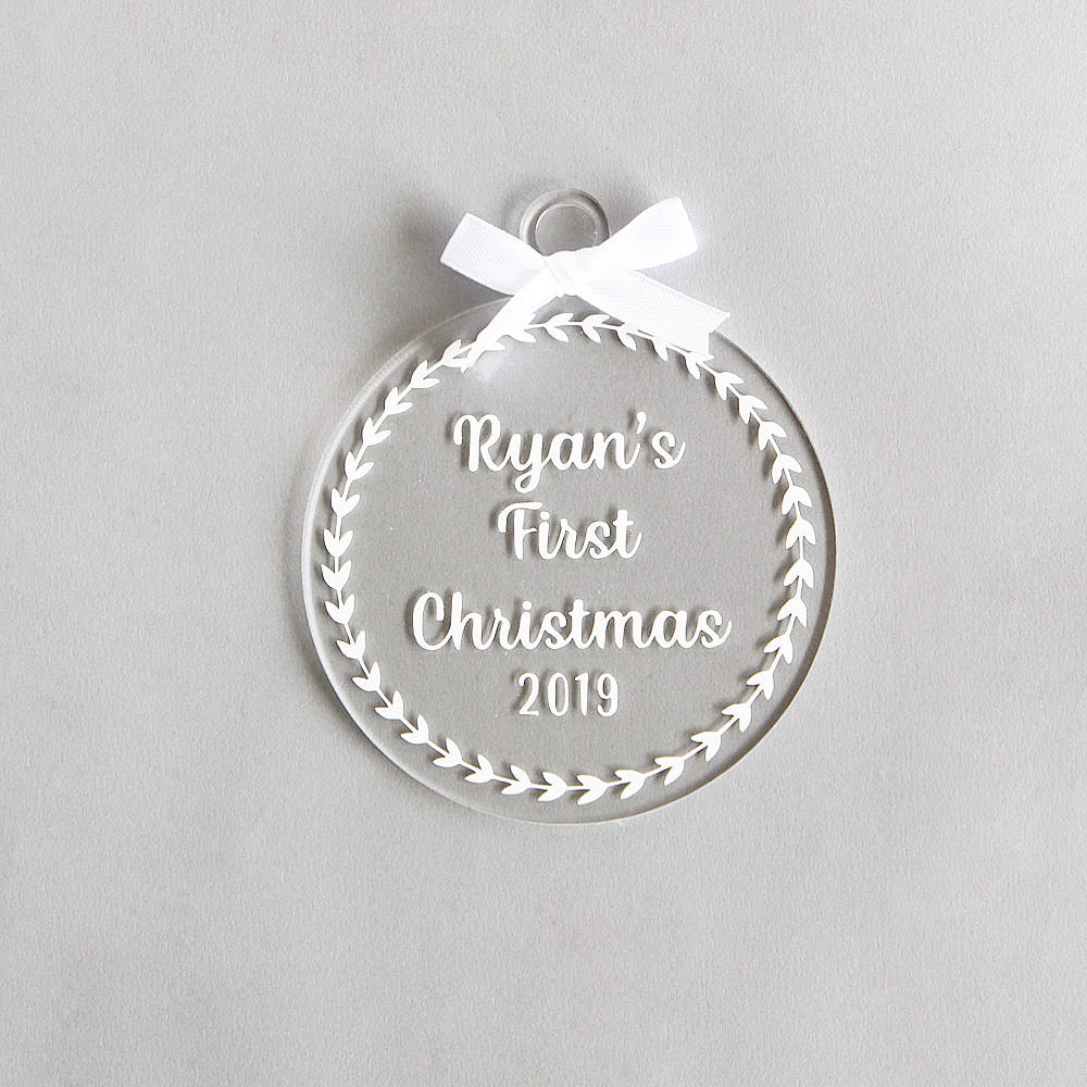 Personalised First Christmas Ornament - Wreath