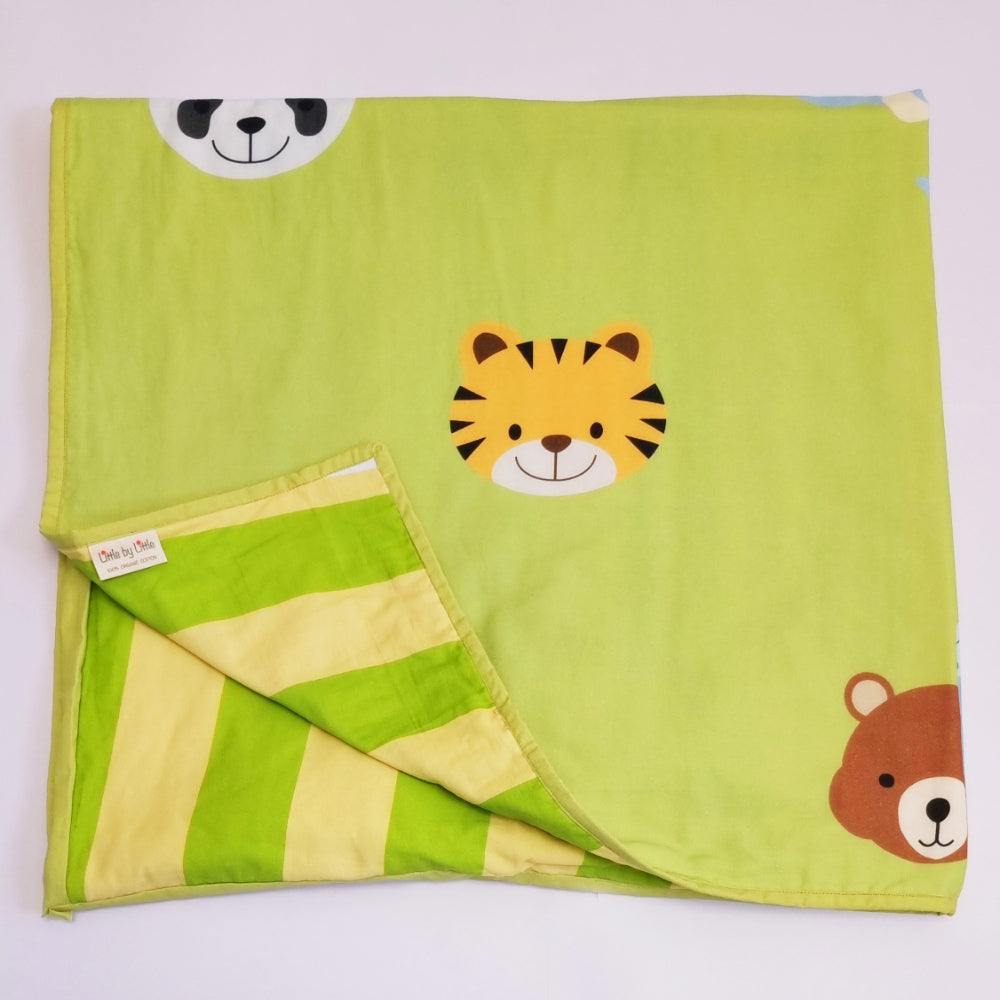 Little By Little Jungle Love Organic Baby Dohar Blanket, Green