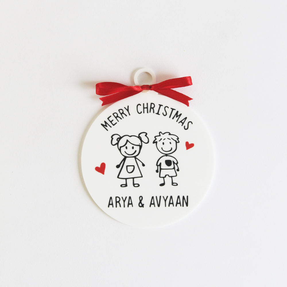 Personalised Christmas Doodle Ornament - 2 Doodles