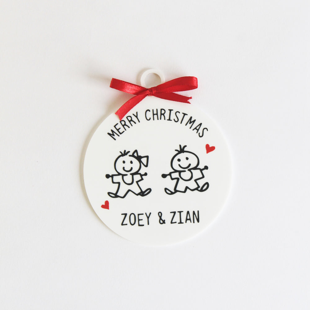 Personalised Christmas Doodle Ornament - 2 Doodles