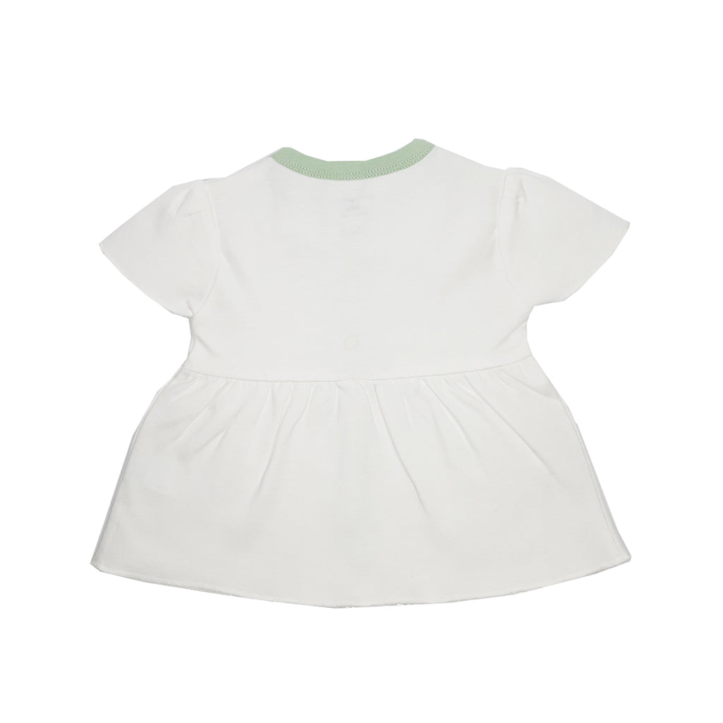My Milestones T-shirt Half Sleeves Girls White/Navy & White /Sage Green - 2 Pc Pack