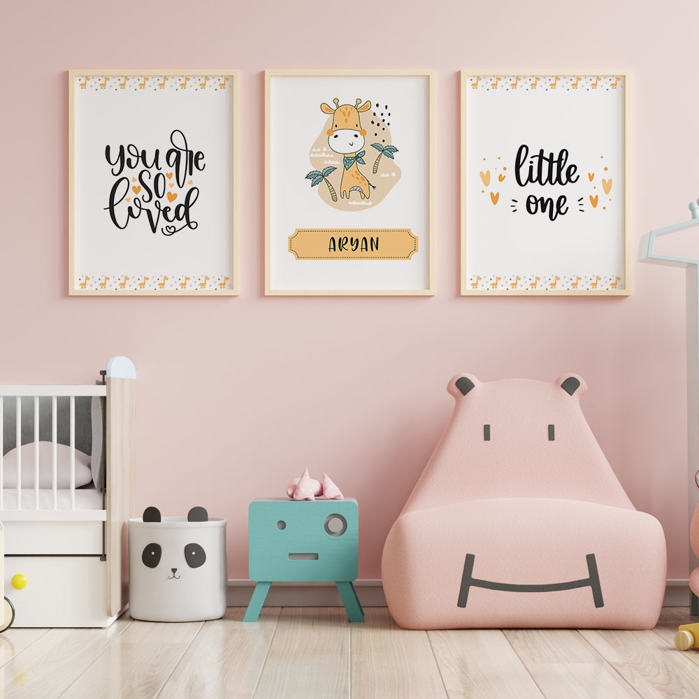 Doodle's Wall Frames - Baby Giraffe (Set Of 3) Style 2