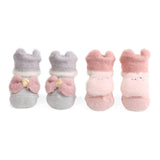 Kicks & Crawl- Bows & Bear Pink 3D Socks- 2 Pack