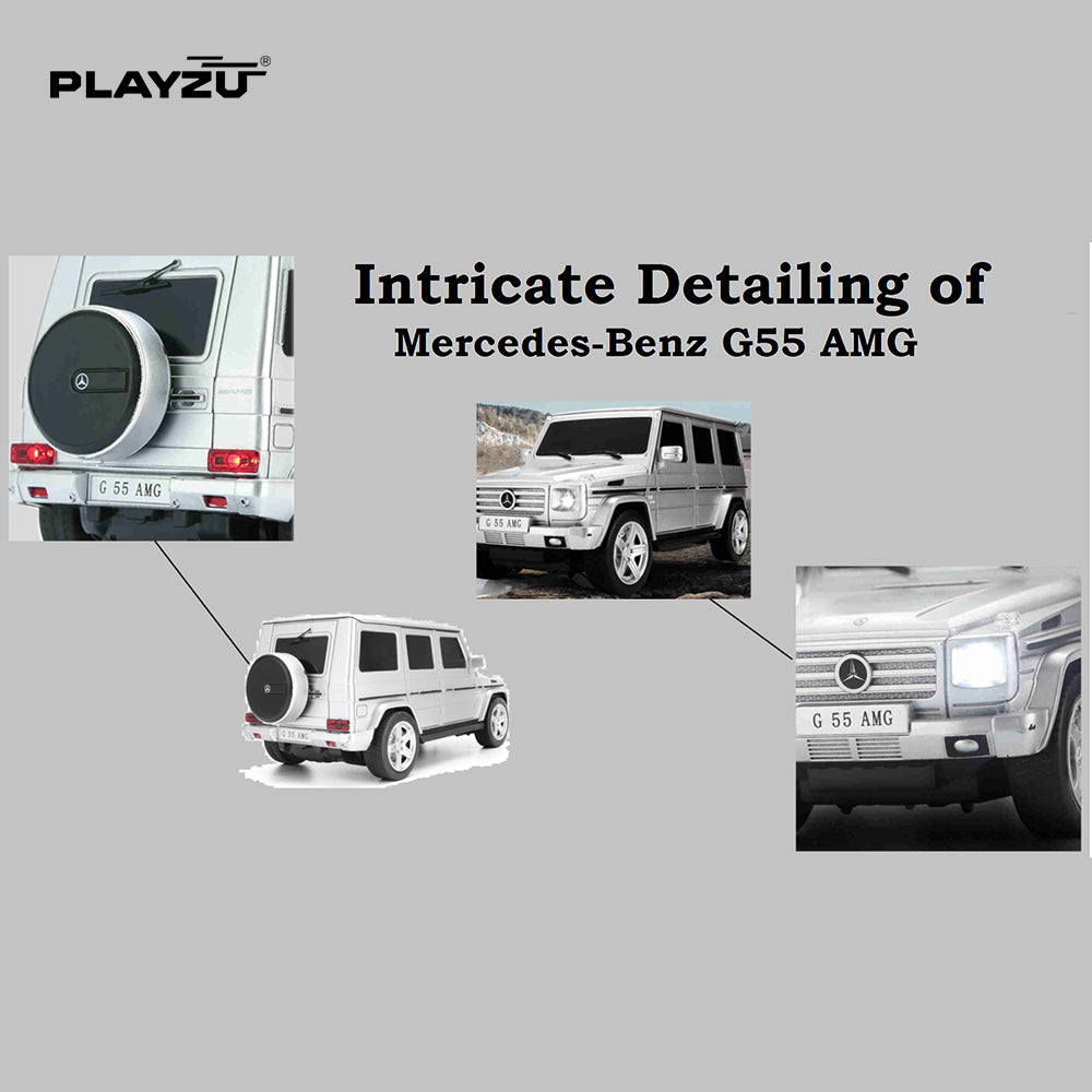 Playzu Mercedes Benz G55 AMG (Silver) R/C 1:24 R/C Car  Silver 6+ Years