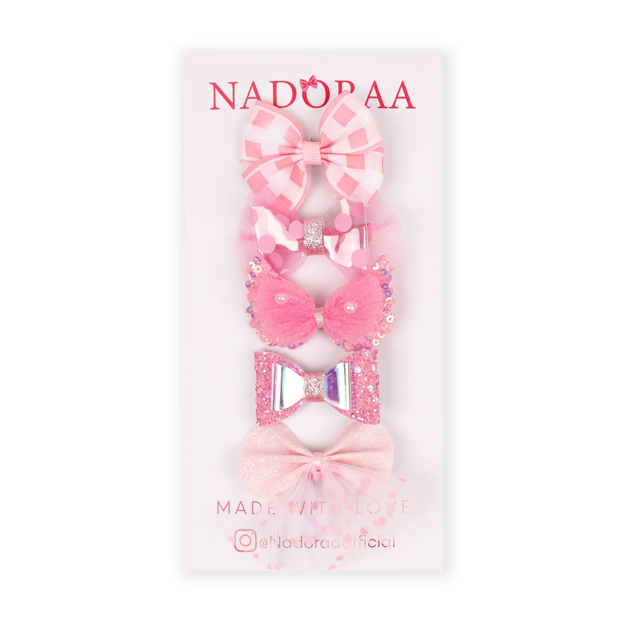 Nadorra Rosy Blush Hairclips- Pack Of 5