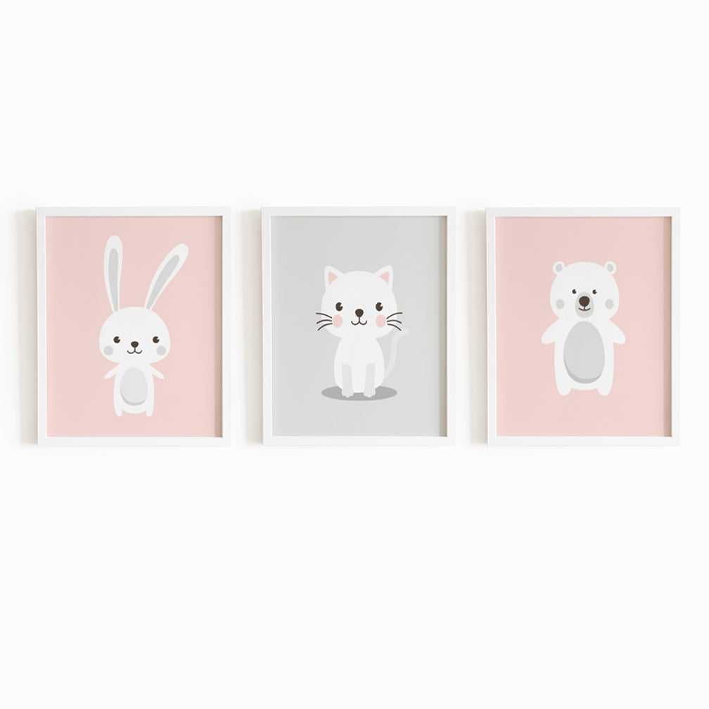 Baby Animal Frames Set - Pink