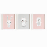 Baby Animal Frames Set - Pink