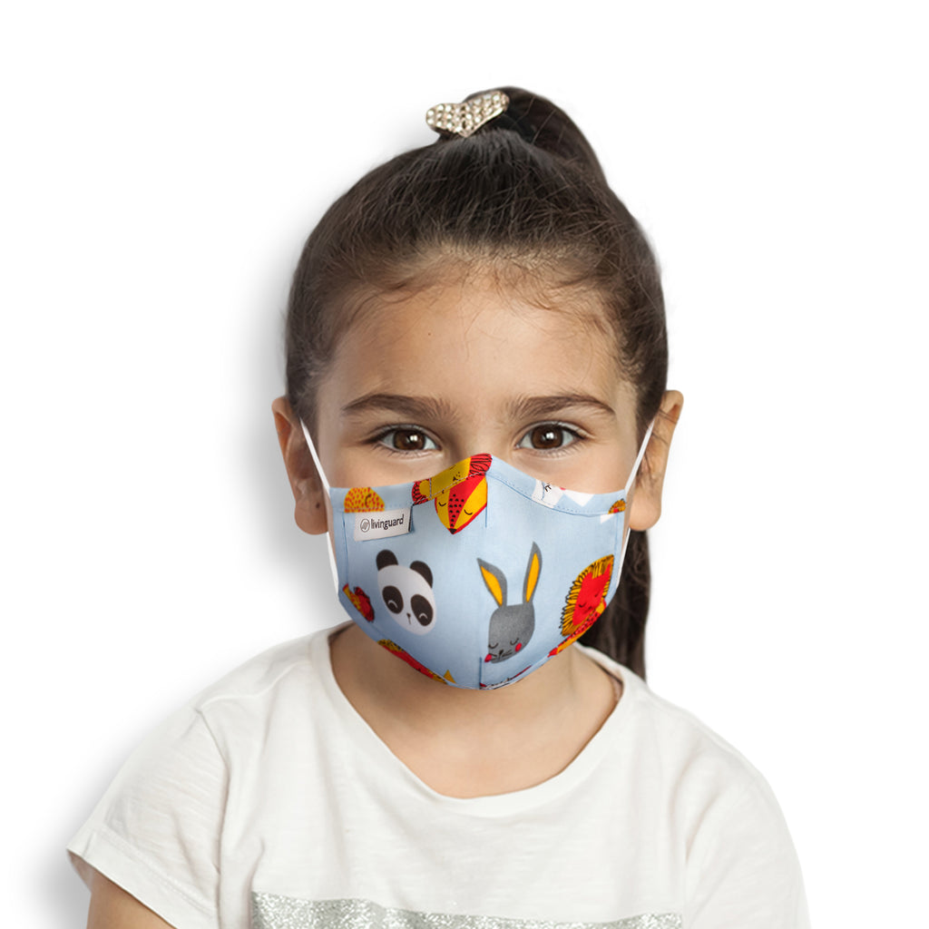 Livinguard Kids STREET Mask - Mixed, Set of 3 |Anti-Microbial |Destroys 99.9% Coronavirus | Washable & Reusable