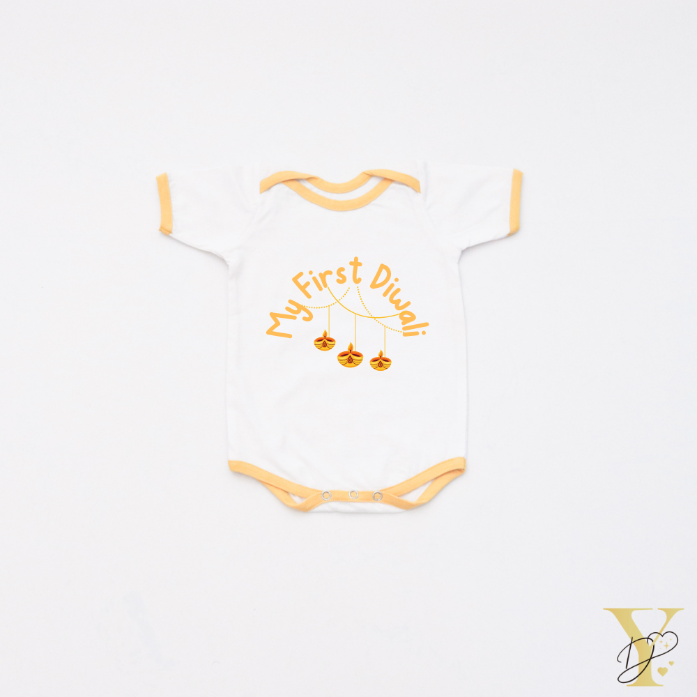 Personalised Bodysuit - My First Diwali (Yellow Love)