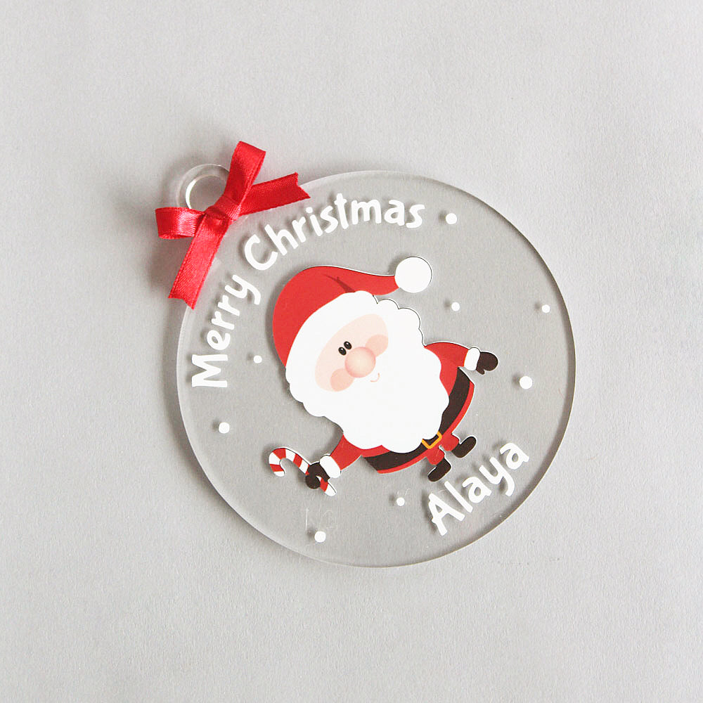 Personalised Merry Christmas Ornament - Santa