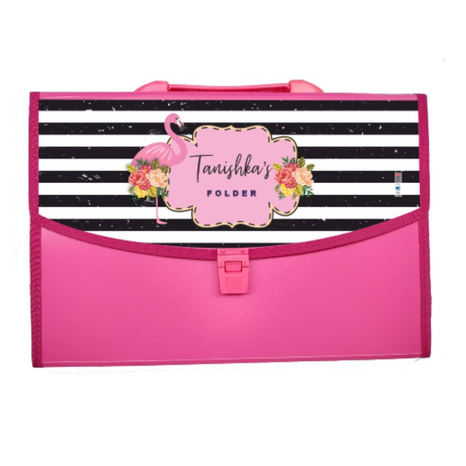 Pink Folder - Floral Flamingo