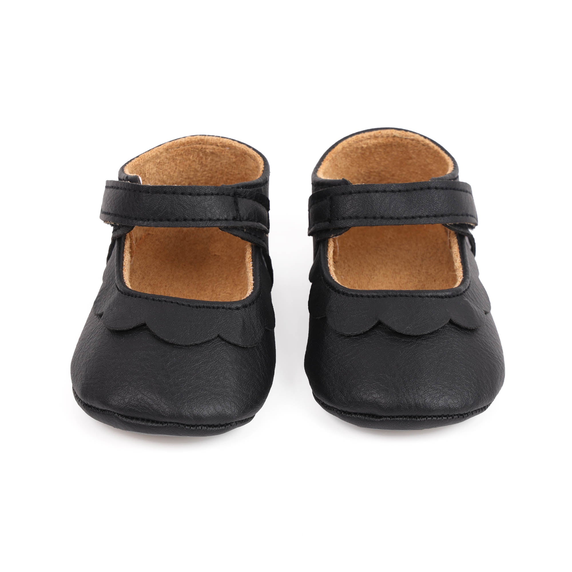 Kicks & Crawl- Ebony Ruffle Baby Shoes