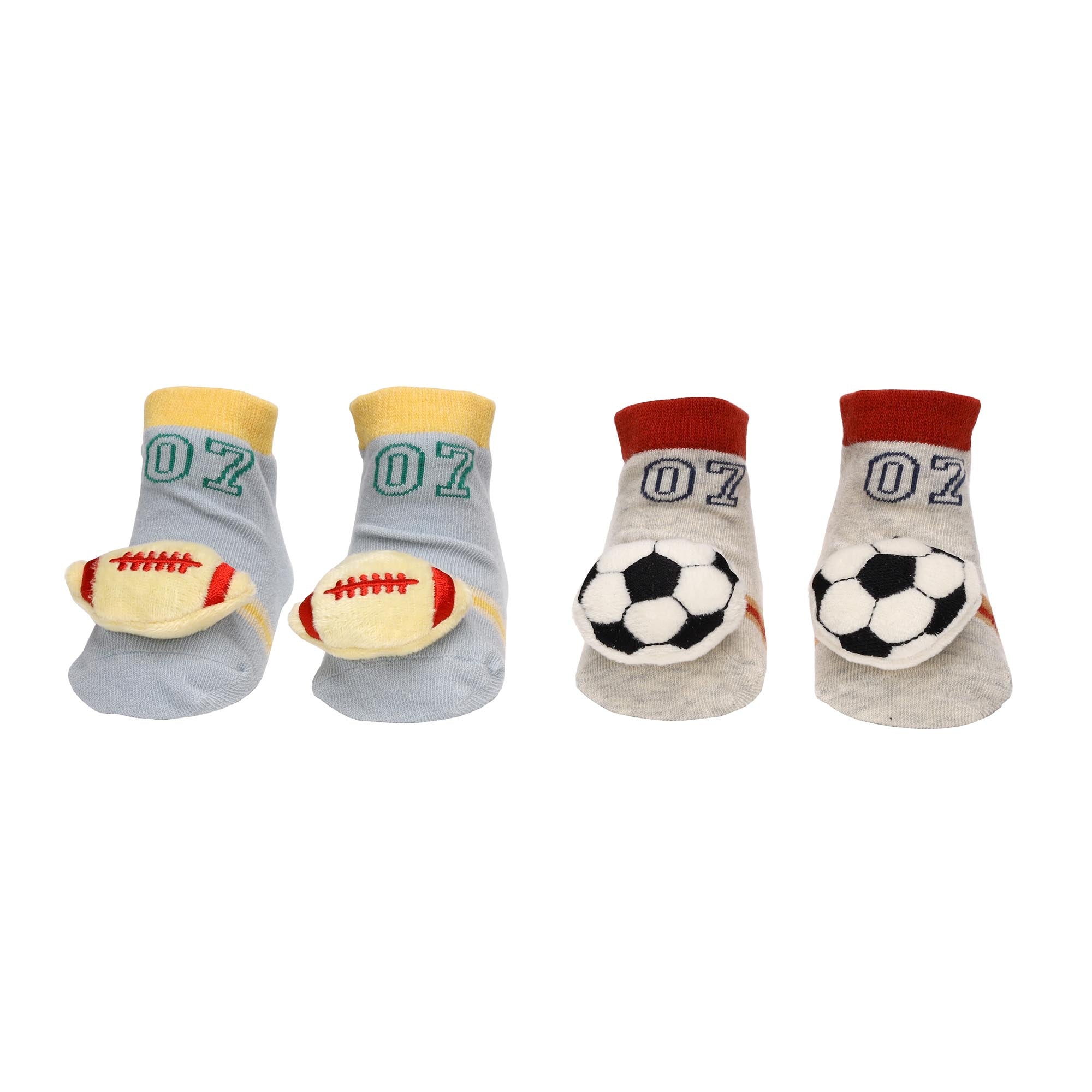 Sports Day Red & Blue 3D Socks- 2 Pack (0-12 Months)