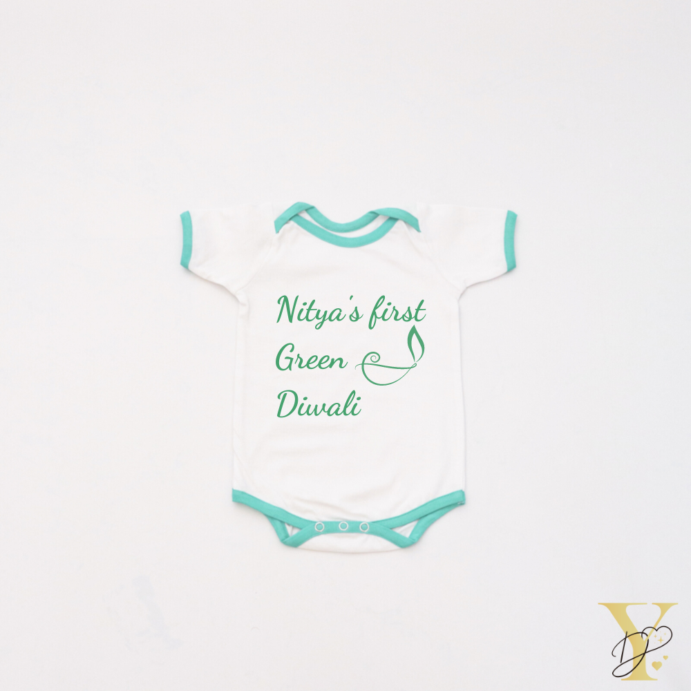 Personalised Bodysuit - Celebrating Green Diwali (Green Love)