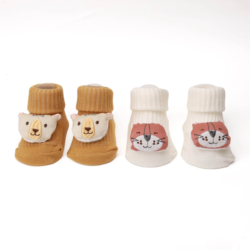 Kicks & Crawl- Happy Hippo 3D Socks - 2 Pack