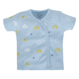 My Milestones T-shirt Half Sleeves Boys Baby Blue / Baby Blue Cloud -2Pc Pack